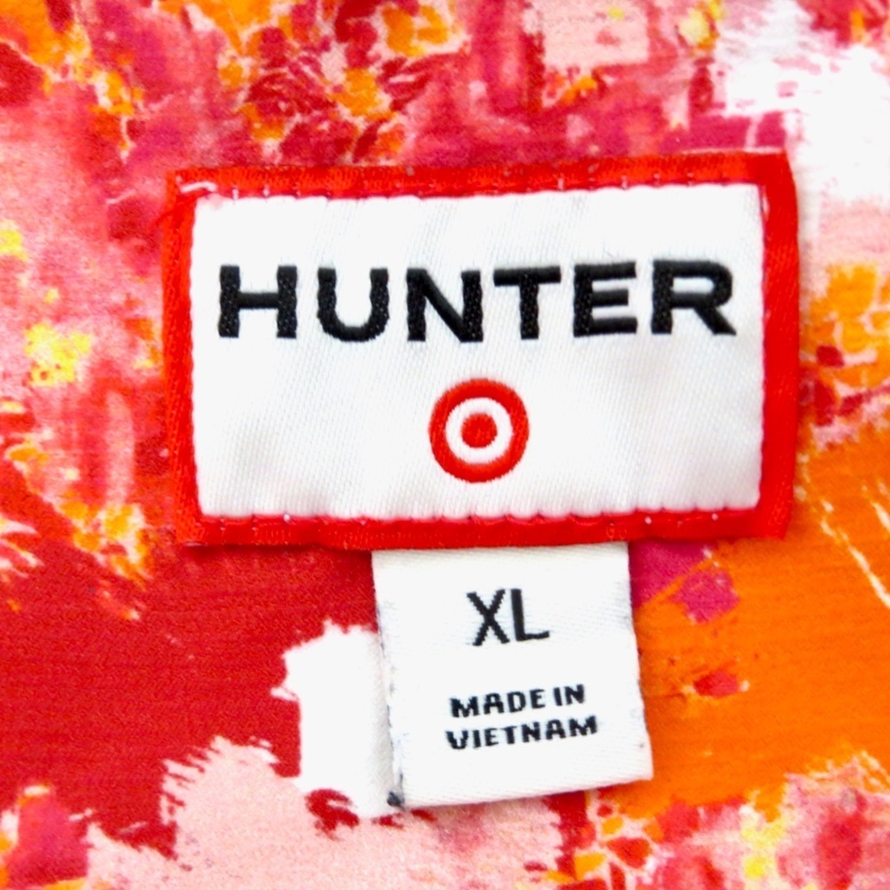 Hunter for Target Full Zip Hooded Rain Jacket Orange Pink Red SZ Youth XL - Picture 7 of 10